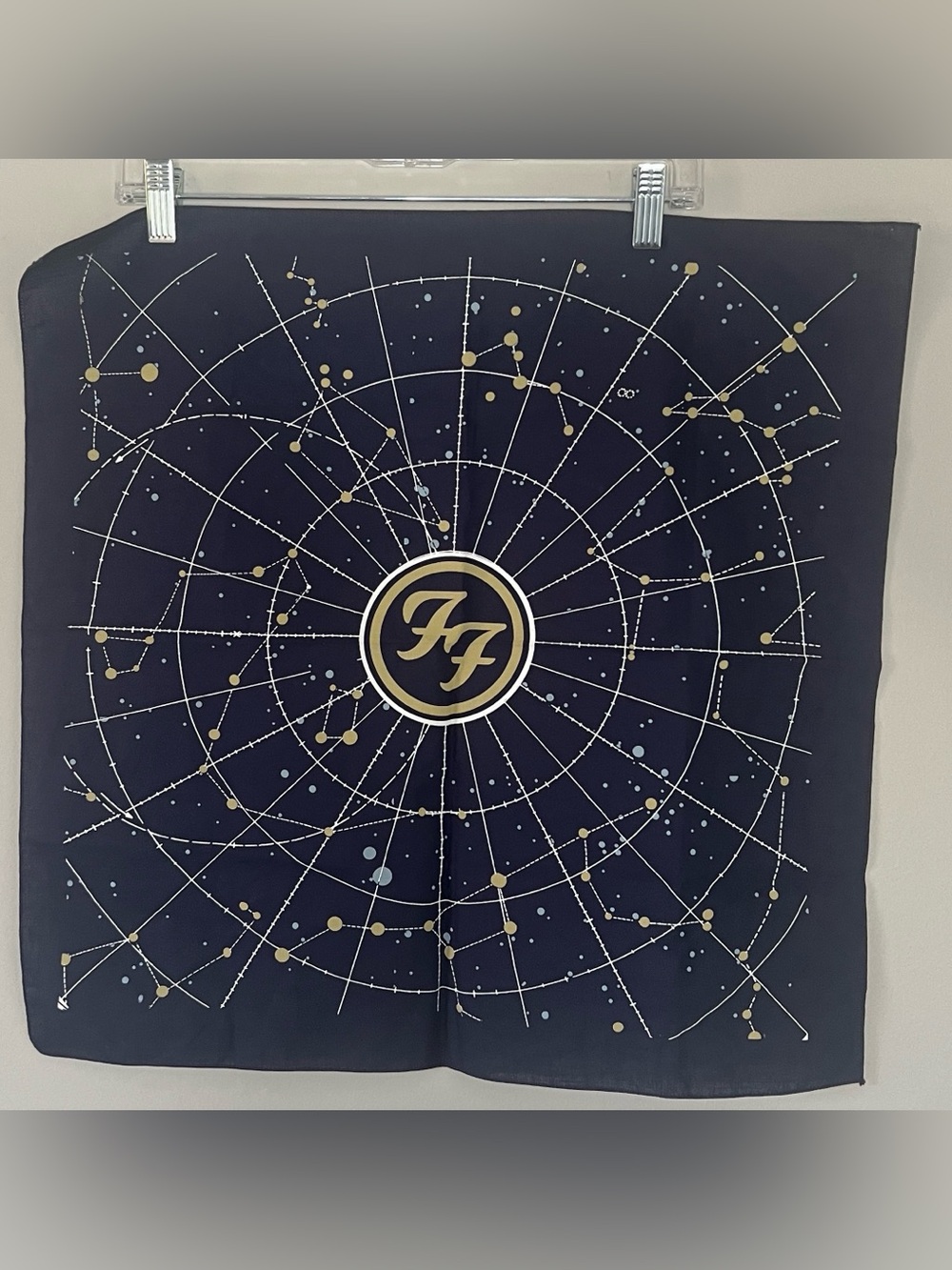Rare Foo Fighters Tour Merch Constellation Star Chart Bandana Navy Gold